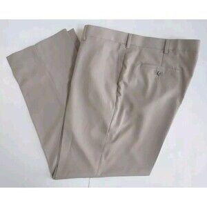Mens Tan PGA Tour Tan Quick Dry Flat Front Stretch Straight Leg Pants Size 40x30